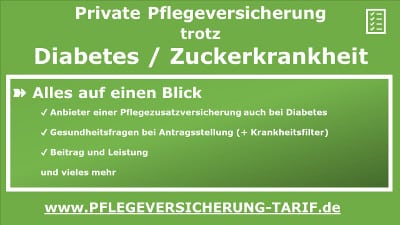 Private Pflegeversicherung bei Diabetes / Zuckerkrankheit