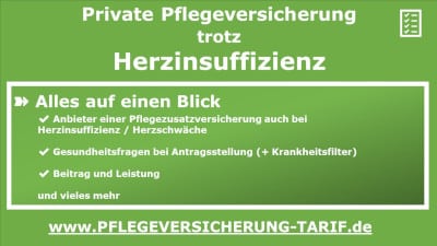 Private Pflegeversicherung trotz Herzinsuffizienz / Herzschwäche