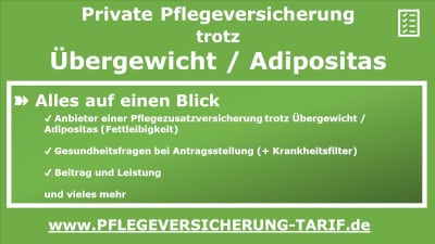 Pflegeversicherung trotz Übergewicht / Adipositas (Fettleibigkeit)
